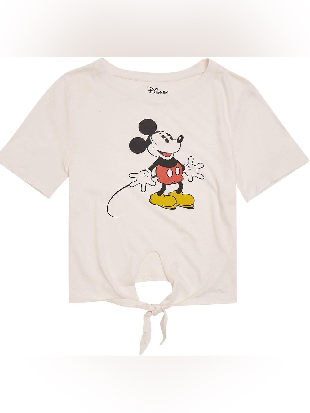 Like NEW Disney Cropped Mickey Tie Front Tee